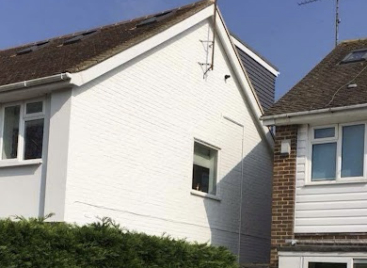 After, Gable end, bare wall to a weatherproofed finish